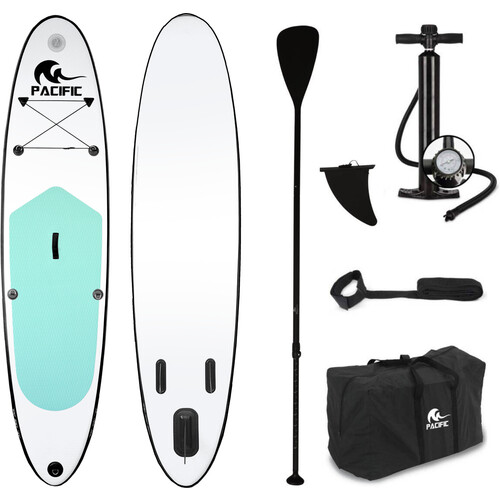 Tweedekans Pacific Special SUP Board Opblaasbaar Stand Up Paddle – Voorzien Van Dubbelwerkende Handpomp En Verstelbare Aluminium Peddel En Comfortabele Rugzak – Voor Beginners En Kinderen – Groen EVA En Aluminium – 305 cm