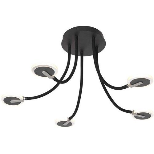 Tweedekans Plafondlamp Turound 3375ZW – Zwarte design lamp met glas, 91,5 cm, draaibaar en kantelbaar, Steinhauer, LED, dimbaar, 5000 lumen