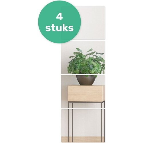 Tweedekans Plakspiegel 20x30 - 4 stuks - Zelfklevende - Plakspiegels - Hollywood make up spiegel - Deur - Spiegel - Folie - Badkamer - Grote - Sticker - Pas - Wand - Spiegel