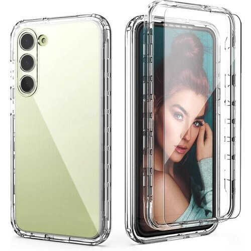 Tweedekans Podec 2-in-1 Hoesje met Screenprotector Geschikt voor Samsung Galaxy S23 Doorzichtig Telefoonhoesje - Anti-Shock Case Cover