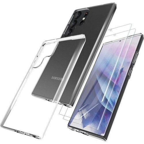 Tweedekans Podec Hoesje Geschikt voor Samsung Galaxy S23 Ultra Transparant Telefoonhoesje - Anti-Shock Case Cover met 2x Screenprotector