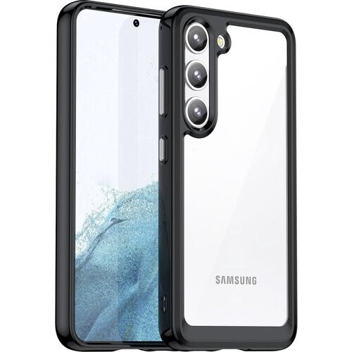 Tweedekans Podec Hoesje Geschikt voor Samsung Galaxy S23 Zwart en Transparant Telefoonhoesje - Anti-Shock Case Cover met 2x Screenprotector