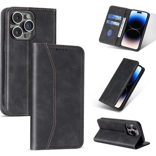 Tweedekans Podec Hoesje met Pasjeshouder Geschikt voor iPhone 12 Pro Max Zwart Telefoonhoesje - Anti-Shock Bookcase Cover met 1x Screenprotector - Wallet Case