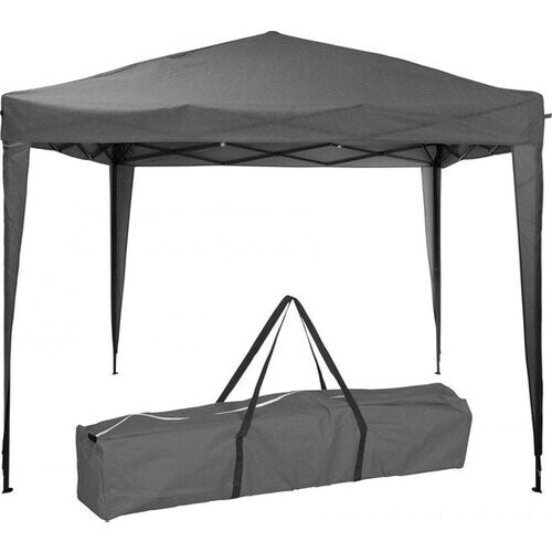 Tweedekans Pro Garden - Easy-Up Partytent - 300 x 300 x 245 cm - Grijs & Polyethylene - Opvouwbaar & Waterafstotend - Inclusief Draagtas - Voor Tuinfeesten & Evenementen