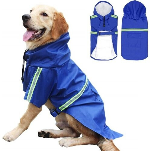 Tweedekans Regenjas Hond Maat XL Hondenjas Jas Honden Puppy Hondenkleding - Blauw - Dutchwide