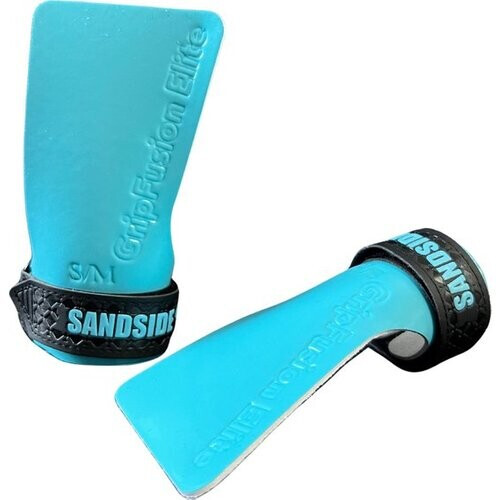 Tweedekans Sandside CrossFit Grips Elite 2.0 - Kleverige Hand Grips - Geen Krijt - Fitness Handschoenen - Vingerloze Grips - Hemelsblauw L/XL