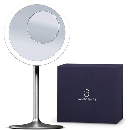 Tweedekans SaniCraft® Make-up Spiegel met Verlichting - Vergrootspiegel & Scheerspiegel - 10x Vergroting - LED verlichting - USB Oplaadbaar - Diameter 17 cm