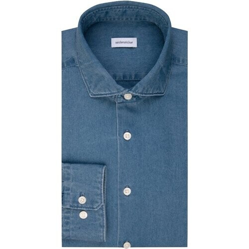 Tweedekans Seidensticker Denim Shirt - Regular Fit - Denim Blue - Maat 44