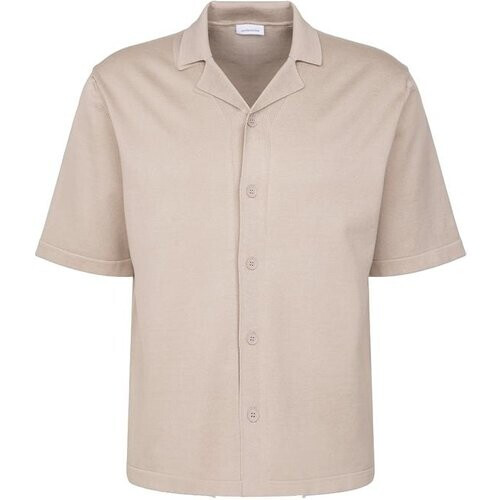 Tweedekans Seidensticker Knitted Hemd - Beige - XXL - Resort Shirt