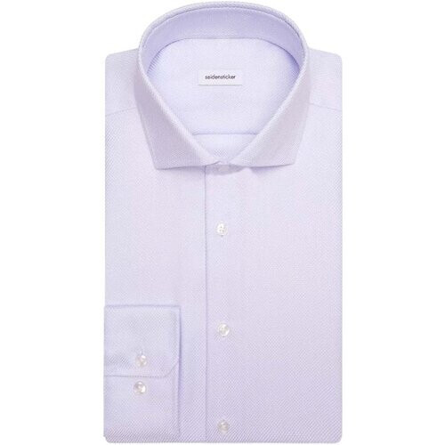 Tweedekans Seidensticker regular fit overhemd, mouwlengte 7, structuur, blauw - Maat 39