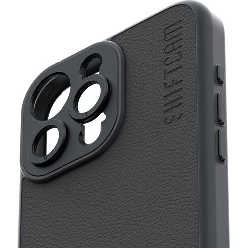Tweedekans ShiftCam iPhone 15 Pro Max hoesje - hardcase telefoonhoesje voor LensUltra lenzen - vegan leer - krasvrij - waterbestendig - stootvast - geschikt voor iPhone 15 Pro Max - antraciet