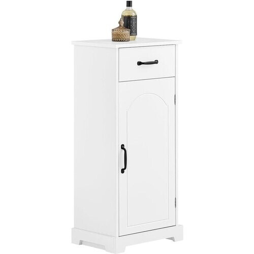 Tweedekans SoBuy Badkamermeubel, kleine opbergkast met lade, badkamerzuil van hout, toiletkast, vochtbestendig, wit, 42 x 30 x 93 cm, BZR207-W
