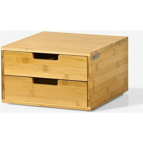 Tweedekans SoBuy Capsulehouder met 2 Lades - Bamboe - 30 x 18 x 31 cm