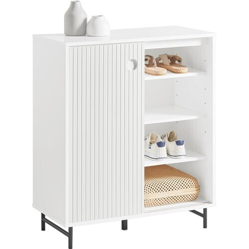 Tweedekans SoBuy Schoenenkast met 2 Schuifdeuren - In hoogte verstelbaar -70 x 37 x 87 cm - Wit