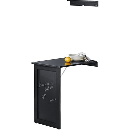Tweedekans SoBuy - Wandtafel Met Bord - Opklapbare Tafel - Eettafel - Memobord - Lichtgrijs - FWT20-SCH
