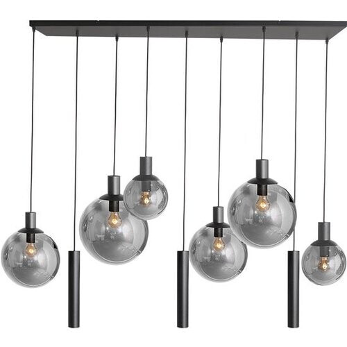 Tweedekans Steinhauer - hanglamp - Bollique LED - zwart - glas metaal smoke glas - design lamp - E27 GU10 - 3798ZW