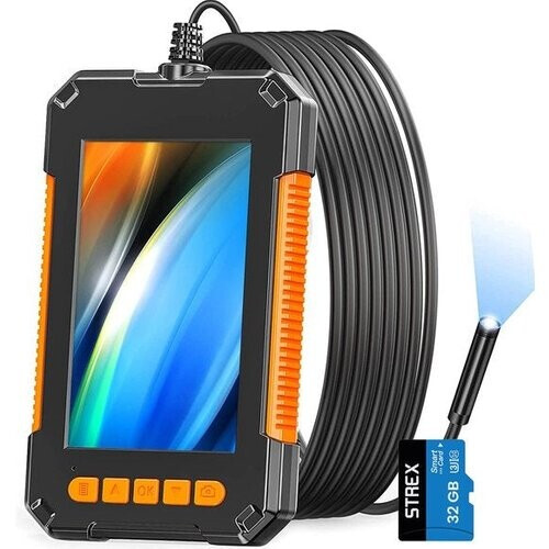 Tweedekans Strex Inspectiecamera met Scherm 5M - 1080P HD - 4.3 inch LCD scherm - IP67 Waterdicht - LED Verlichting - Endoscoop - Inspectie Camera - Incl. 32gb microSD