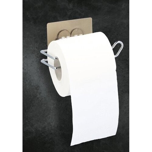 Tweedekans Toiletrolhouder hangend - Zonder boren - Wcrolhouder - RVS - Zuignap