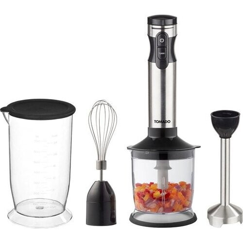 Tweedekans Tomado TSB9001B - Staafmixer set - Hakmolen en maatbeker - Garde - 1000W - 2 snelheden - RVS