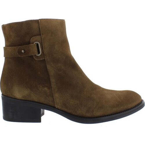 Tweedekans Toni Pons Terry-SY Enkellaarsjes Dames – Taupe – Suède Bovenwerk – Blokhak van 4 cm – Maat 36