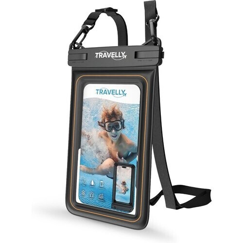 Tweedekans Travelly® Luxe Waterdicht Telefoonhoesje – Universeel Onderwater Hoesje voor Smartphone – Geschikt voor alle telefoons – Drybag – Voor Vakantie, Zwemmen & Watersport - Zwart