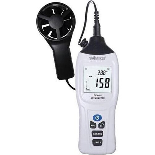 Tweedekans Velleman Digitale thermometer/anemometer, windsnelheid, temperatuur, lcd-scherm, automatische of getimede uitschakeling