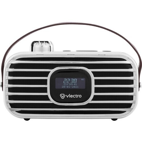 Tweedekans Vlectro Retro DAB+ Radio met Bluetooth - Compact Design - 12u Accuduur - Inclusief Alarmklok
