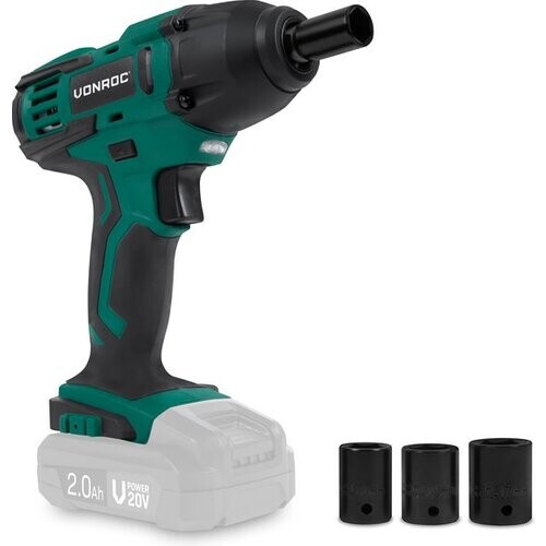 Tweedekans VONROC Accu slagmoersleutel 20V – 150Nm – Incl. 4 moerdoppen – Zonder accu & lader