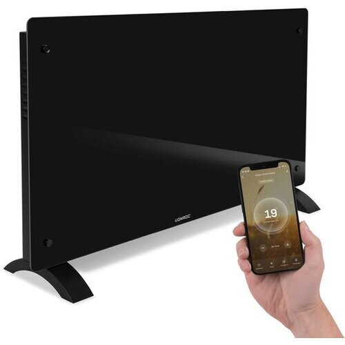 Tweedekans VONROC Luxe elektrische kachel - Convectorkachel met glazen paneel – 1250W/2500W- Verwarmt ruimtes tot 30m2 - Bediening zowel met app (via Wifi) als handmatig – Instelbare thermostaat en timer - Zwart
