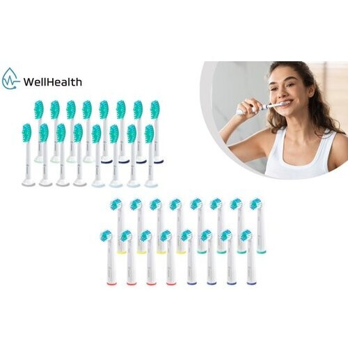 Tweedekans Wellhealth - Set van 16 of 32 universele opzetborsteltjes voor je elektrische tandenborstel - Geschikt voor Philips Sonicare/Flexcare - 32 opzetborsteltjes