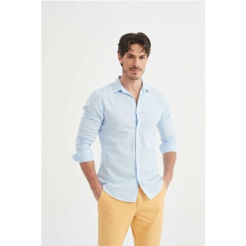 Tweedekans William de Faye Linnen shirt Blauw - Maat M
