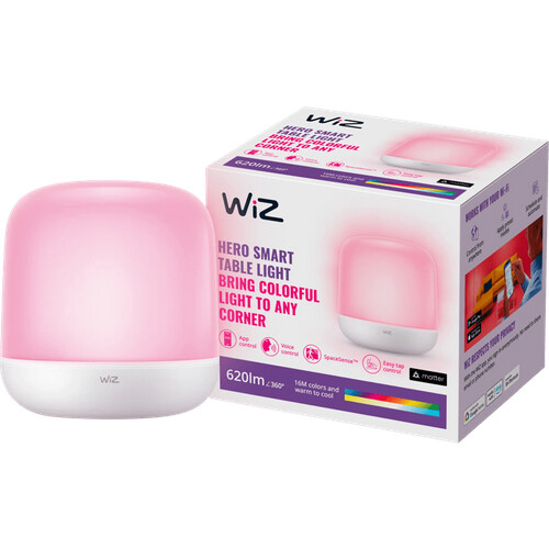 Tweedekans WiZ Hero draadloze tafellamp - Gekleurd en Wit licht