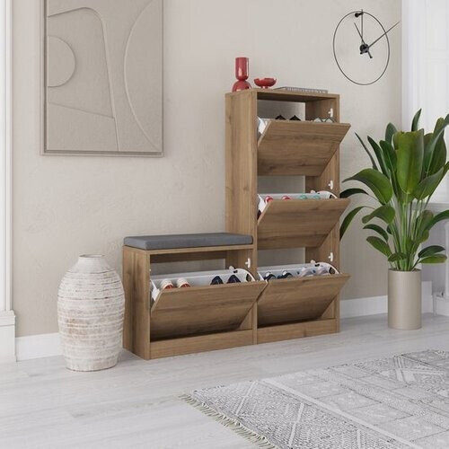 Tweedekans Woody Modieus Schoenenkastje | Melamine Gecoat | Hitit