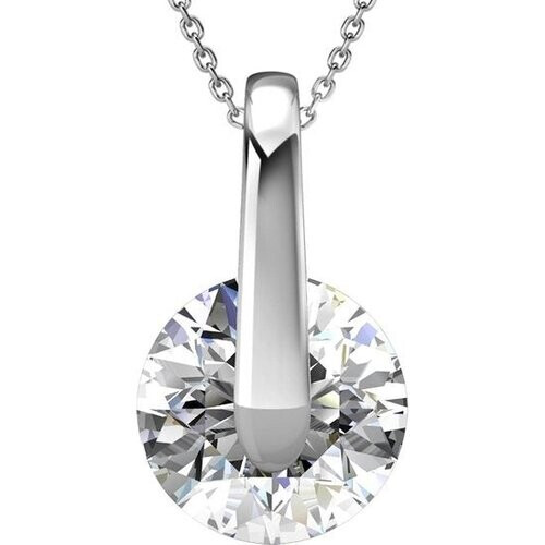 Tweedekans Yolora Dames Ketting met Hanger - Kalpa Camaka Kristal - Zilverkleurig - 18K Witgoud Verguld - Vrouwen Collier Zilver - Sieraden - Halsketting - Luxe Giftbox - Geschenkdoos - Cadeau doos - Exclusieve Geschenkverpakking - Mooie Cadeauverpakking