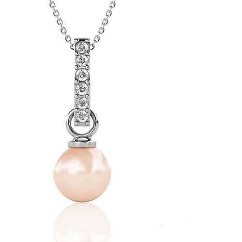 Tweedekans Yolora Dames Ketting met Hanger - Kalpa Camaka Parel en Kristallen - Zilverkleurig - 18K Witgoud Verguld - Vrouwen Collier Zilver - Sieraden - Luxe Giftbox - Geschenkdoos - Cadeau doos - Exclusieve Geschenkverpakking - Mooie Cadeauverpakking