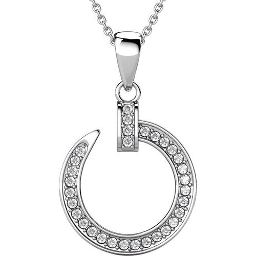 Tweedekans Yolora Dames Ketting met Ronde Hanger - Kalpa Camaka Kristallen - Zilverkleurig - 18K Witgoud Verguld - Vrouwen Collier Zilver - Sieraden - Halsketting - Luxe Giftbox - Geschenkdoos - Cadeau doos - Geschenkverpakking - Mooie Cadeauverpakking