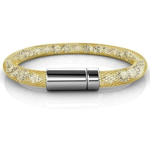 Tweedekans Yolora Dames Mesh Armband - Kalpa Camaka Kristallen - Goudkleurig - Vrouwen Armband Goud - Sieraden - Luxe Giftbox - Geschenkdoos - Cadeau doos - Exclusieve Geschenkverpakking - Mooie Cadeauverpakking - Moederdag Cadeautje