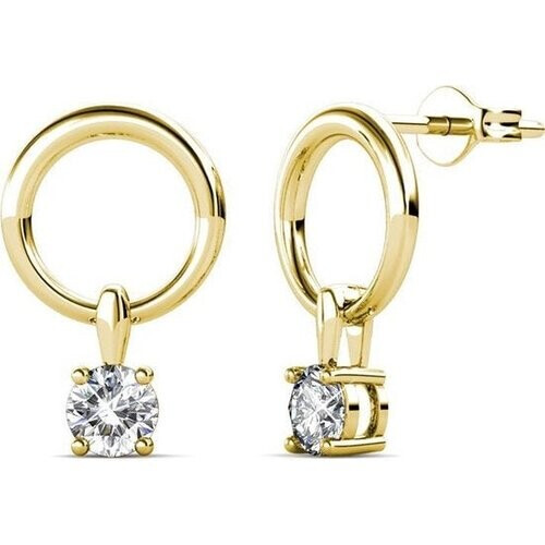 Tweedekans Yolora Oorhangers – Kalpa Camaka Kristallen – Goudkleurig – 18K Geelgoud Verguld – Luxe Giftbox