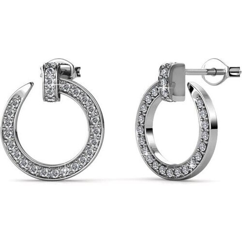 Tweedekans Yolora Oorbellen – Kalpa Camaka Kristallen – Zilverkleurig – 18K Witgoud Verguld – Luxe Giftbox