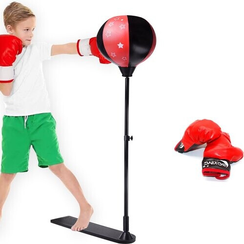 Tweedekans Zoluko Boksbal op Voet - Kinderen - Verstelbaar - Inclusief Handschoenen
