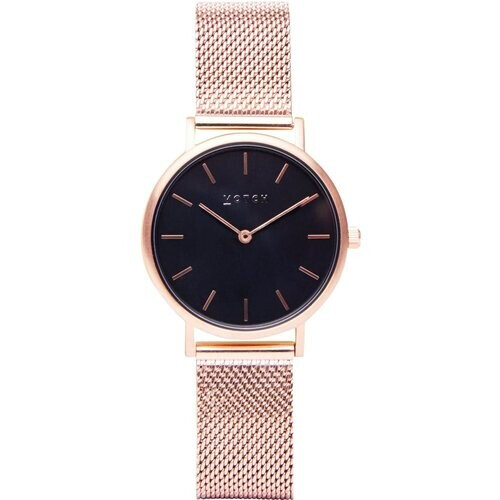 Votch dames vegan Horloge Mesh Petite Roségoud & Zwart