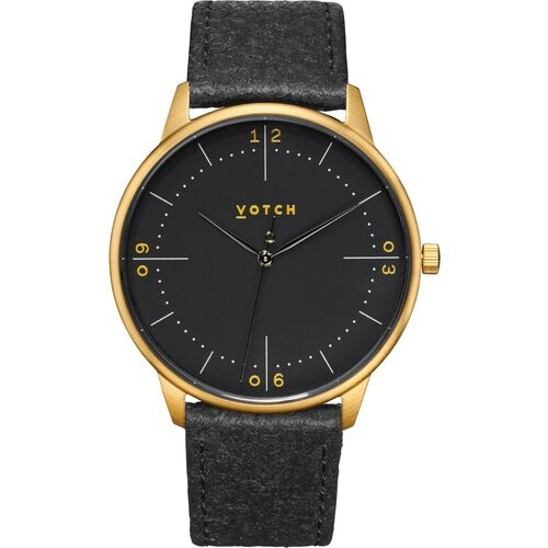 Votch mannen vegan Horloge Aalto Goud & Piñatex Met Zwart