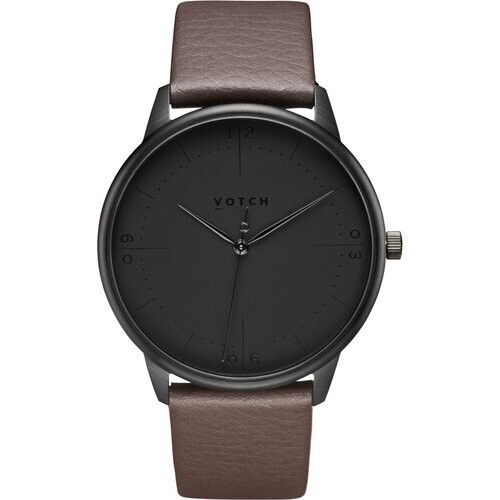 Votch mannen vegan Horloge Aalto Zwart & Donkerbruin