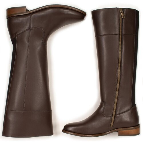 Will's Vegan Store dames vegan Kniehoge Laarzen Donkerbruin