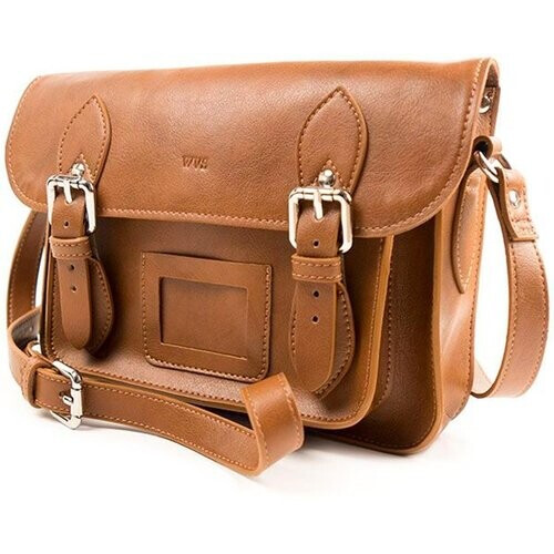 Will's Vegan Store dames vegan Satchel Tas 11 Inch Bruin