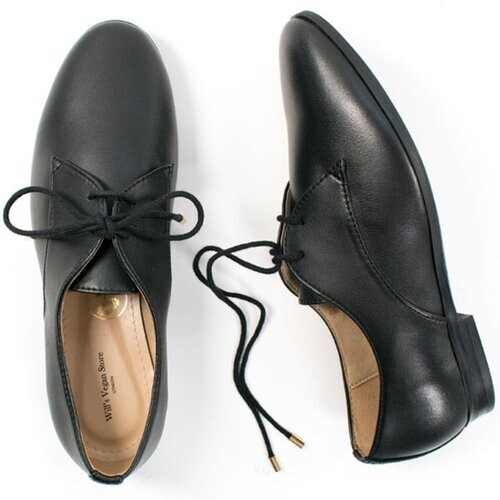 Will's Vegan Store dames vegan Schoenen Smart Derbys Zwart