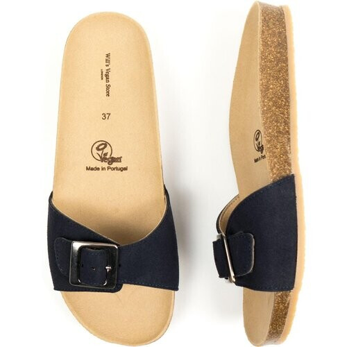 Will's Vegan Store dames vegan Slippers Single Strap Donkerblauw