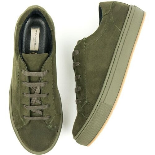 Will's Vegan Store dames vegan Sneakers Vegan Suede Donkergroen
