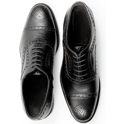 Will's Vegan Store mannen vegan Brogues Goodyear Welt Zwart