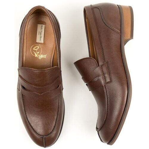 Will's Vegan Store mannen vegan Loafers City Donkerbruin